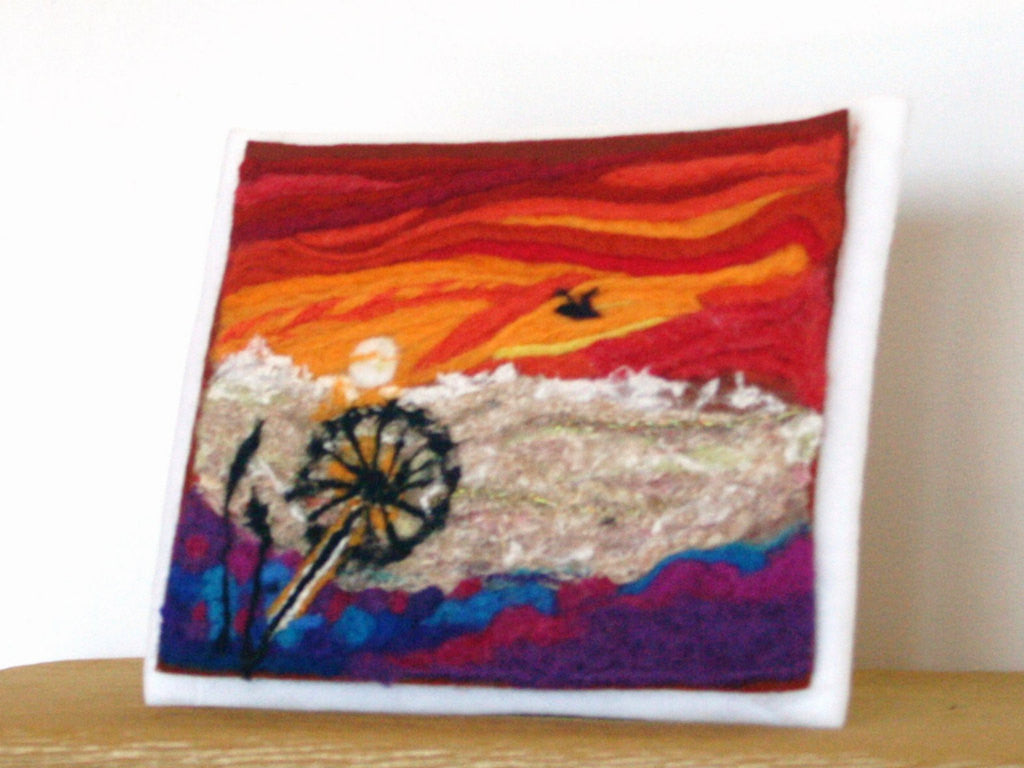 Needle Felted Picture, Wishes or Weeds?