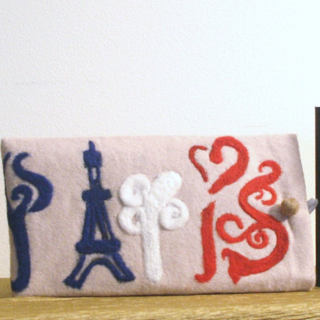 Paris Wool Multi-Use Pouch, Electronic or Document case