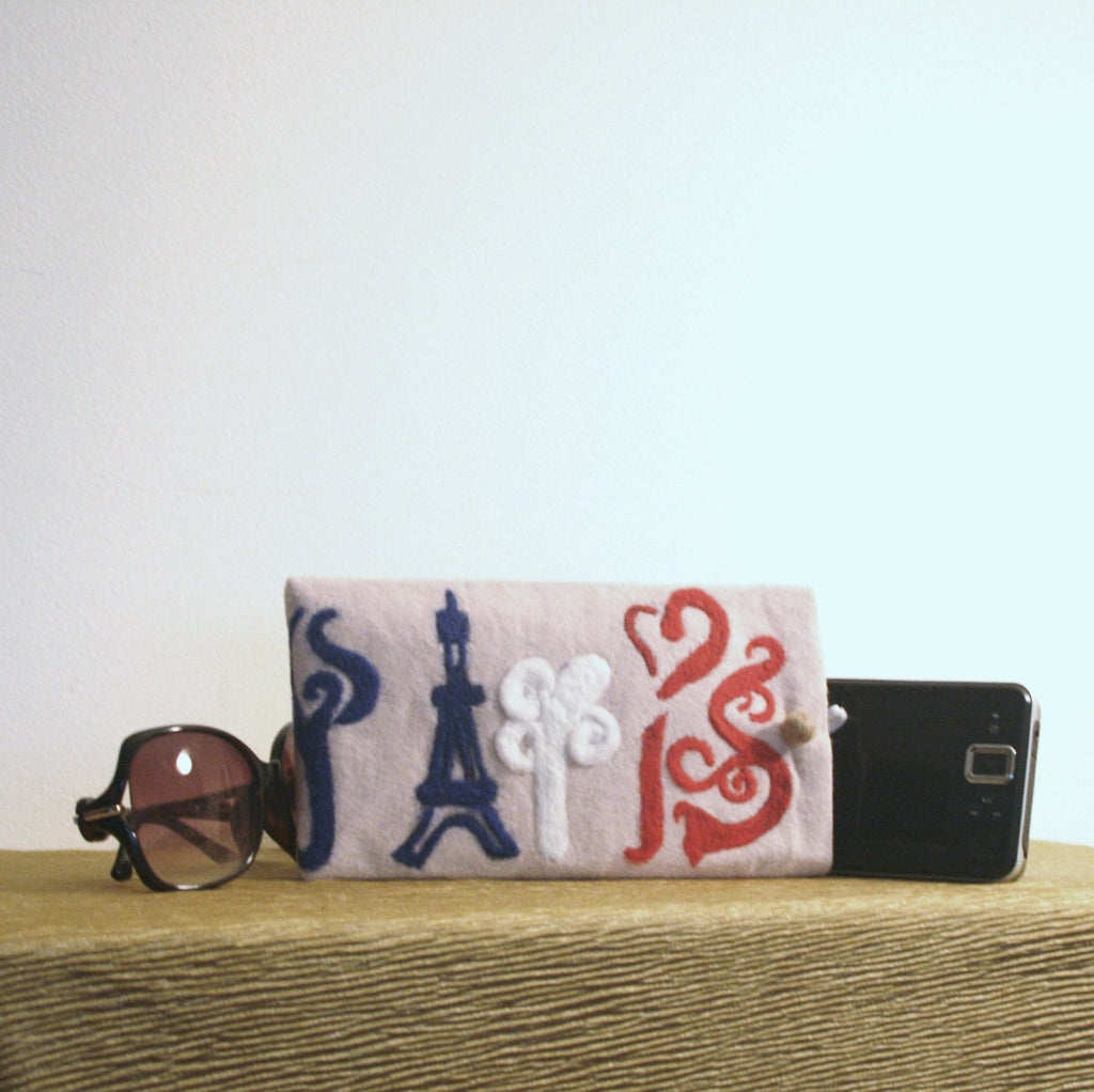 Paris Wool Multi-Use Pouch, Electronic or Document case