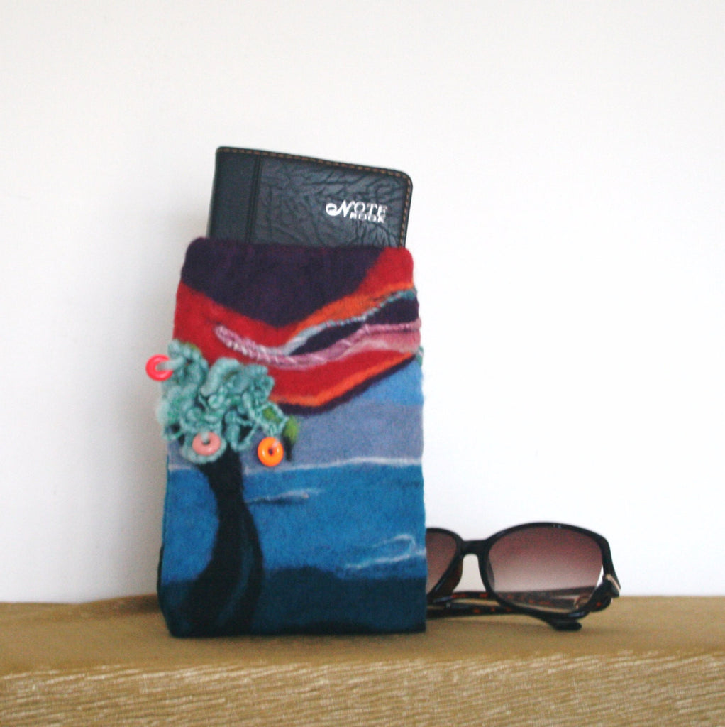 Blue, Wool Multi-Use Sleeve, Electronic or Documents.