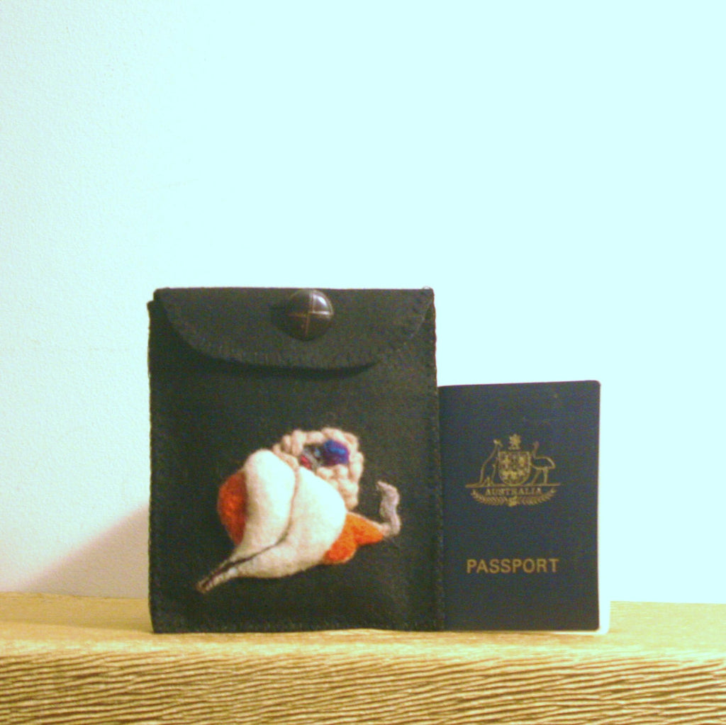 Wool Multi-Use Pouch,Passports or Electronic Holders.
