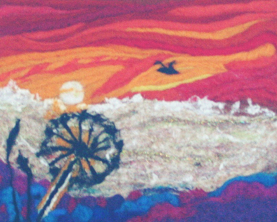 Needle Felted Picture, Wishes or Weeds?