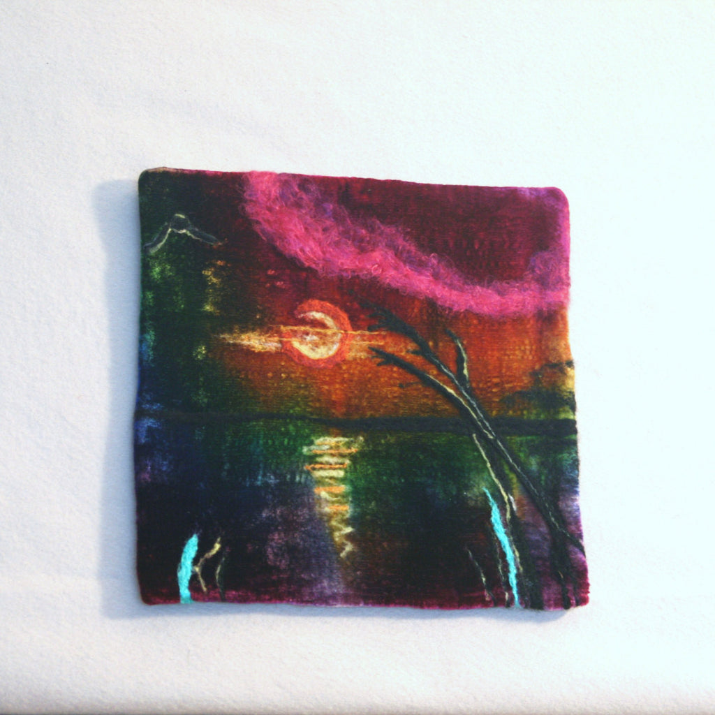 Needle Felted Picture, Velvet Sunset.