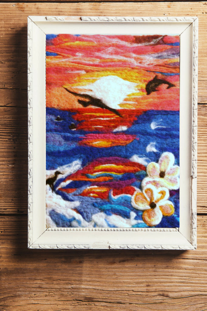 Needle Felted Wool Picture, Tropical Pani.
