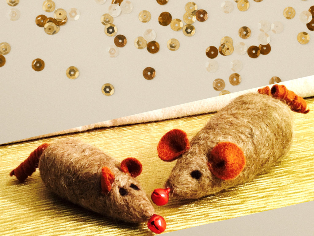 Wool Cat Toys, Mother and son Pair!