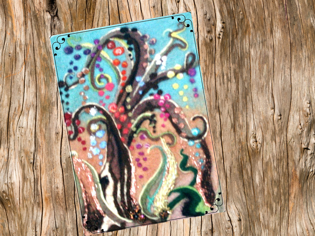 Needle Felted Wool Picture, Glitter Tree.