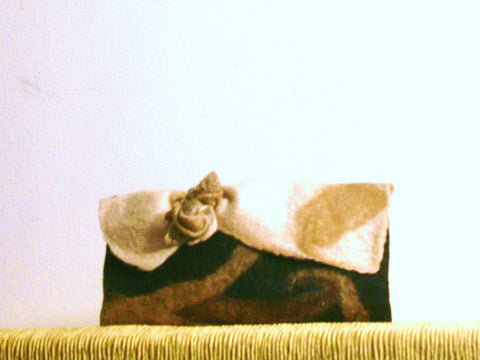 Brown Wool Clutch, Cosmetic Organiser