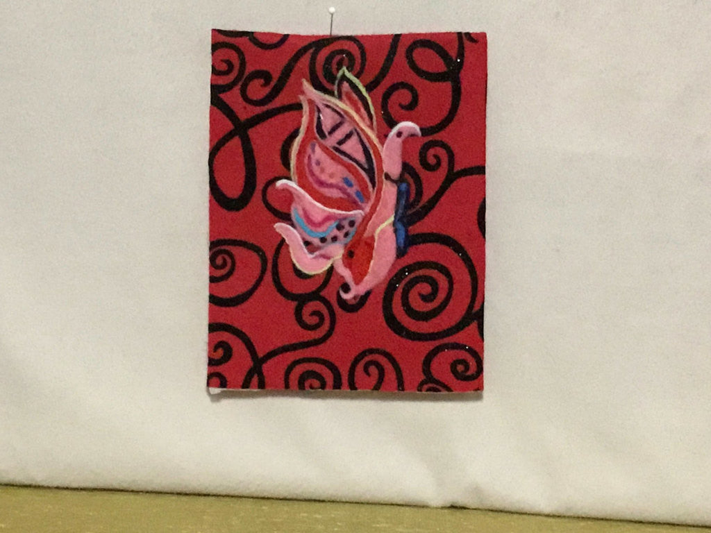 CUSTOM I Phone Case, Red Embossed Felt, to your Measurements.