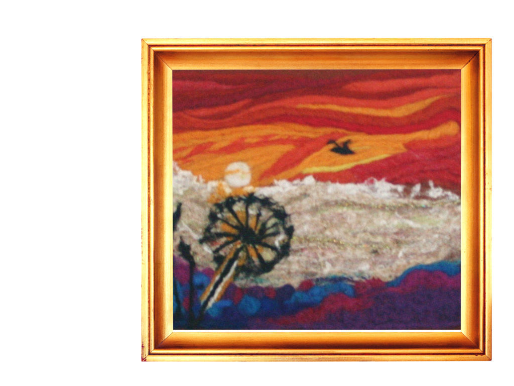Needle Felted Picture, Wishes or Weeds?
