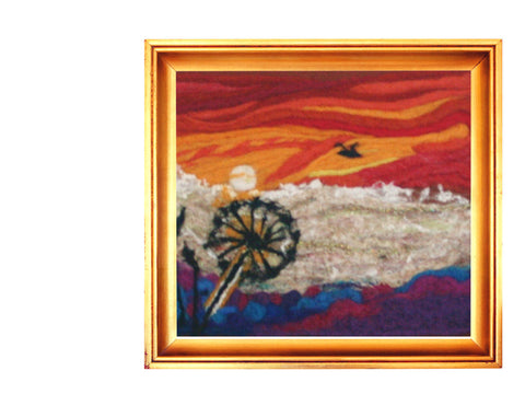 Needle Felted Picture, Wishes or Weeds?