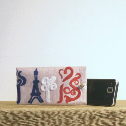 Paris Wool Multi-Use Pouch, Electronic or Document case
