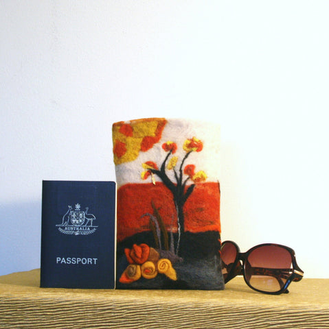 Desert Storm, Wool Multi Use-Sleeve, Documents or Electronics Case.